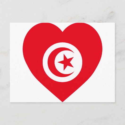 Tunesische vlag Heart Briefkaart (Voorkant)
