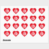 Tunesische vlag Heart Sticker (Vel)