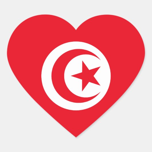 Tunesische vlag Heart Sticker (Voorkant)