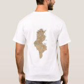 Tunesische vlag + kaart + tekst T-shirt (Achterkant)