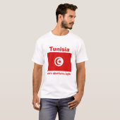 Tunesische vlag + kaart + tekst T-shirt (Voorkant volledig)
