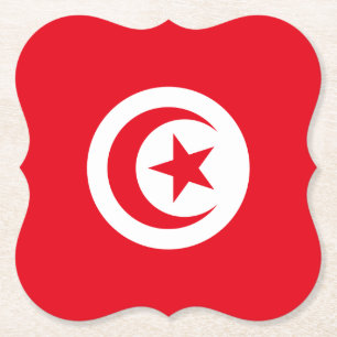 Tunesische vlag kartonnen onderzetters