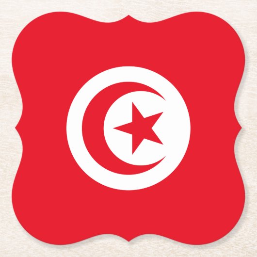 Tunesische vlag kartonnen onderzetters (Voorkant)