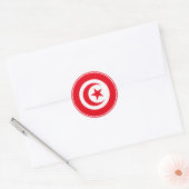 tunesische vlag klassieke ronde sticker (Envelop)