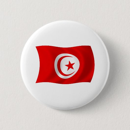 Tunesische Vlag Knop Ronde Button 5,7 Cm (Voorkant)