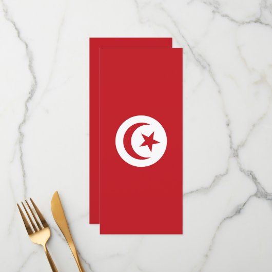 Tunesische vlag menu (Voorkant / Achterkant in situ)