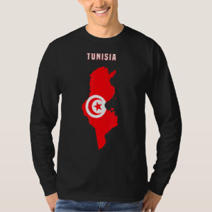 Tunesische vlag op de kaart van het Tunesische T-s T-shirt