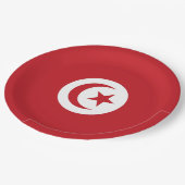 Tunesische vlag papieren bordje (Gekanteld)