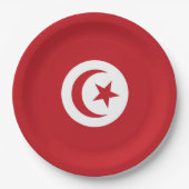 Tunesische vlag papieren bordje (Voorkant)