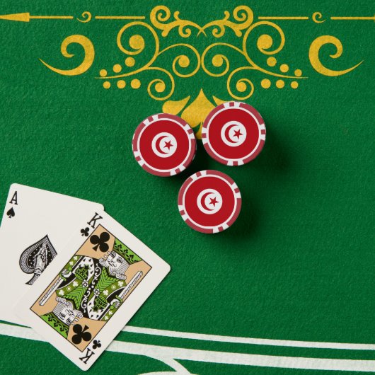 Tunesische vlag poker chips (Pokertafel (Stack))