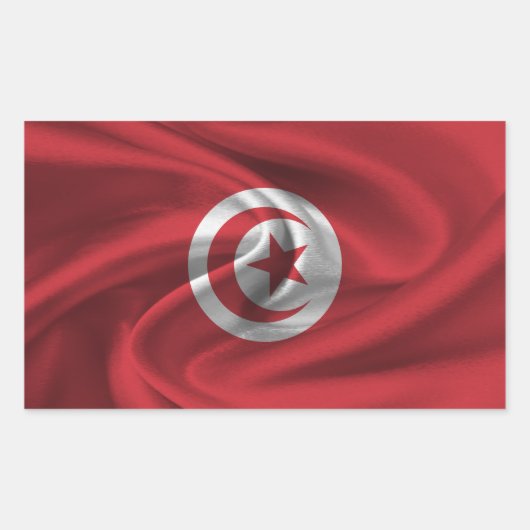 Tunesische vlag rechthoekige sticker (Voorkant)