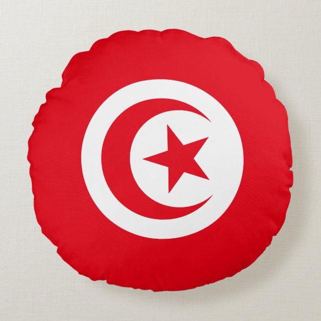Tunesische vlag rond kussen (Voorkant)