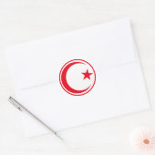 Tunesische vlag rond symbool leger nat ronde sticker (Envelop)