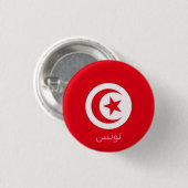 Tunesische vlag ronde button 3,2 cm (Voorkant /achterkant)