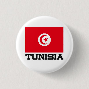 Tunesische vlag ronde button 3,2 cm
