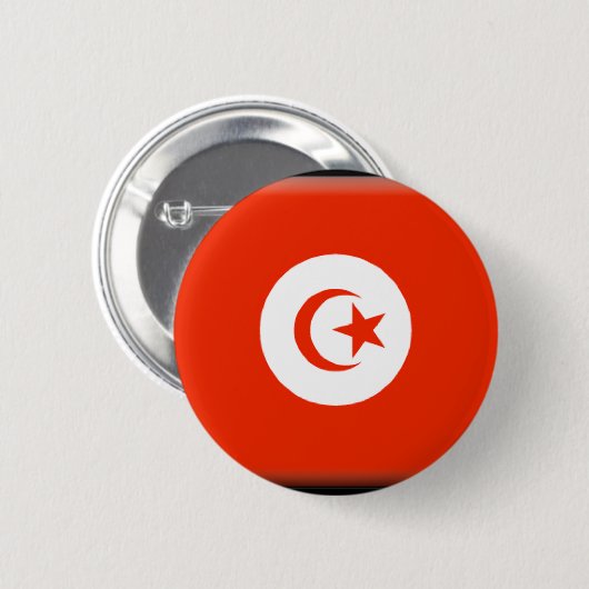 Tunesische vlag ronde button 5,7 cm (Voorkant /achterkant)
