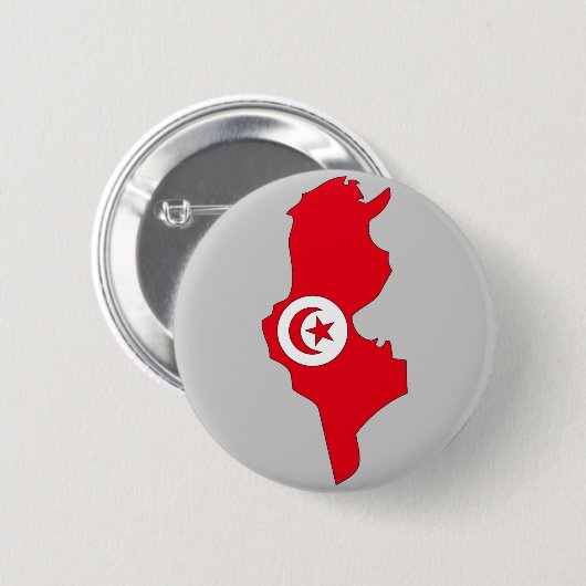 Tunesische vlag ronde button 5,7 cm (Voorkant /achterkant)