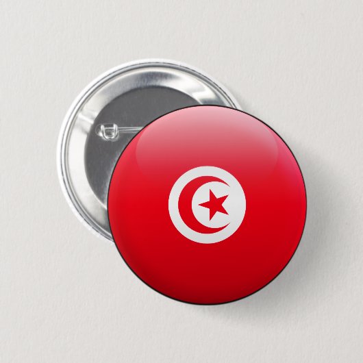 Tunesische vlag ronde button 5,7 cm (Voorkant /achterkant)