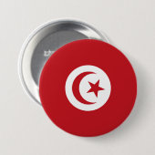 Tunesische vlag ronde button 7,6 cm (Voorkant /achterkant)