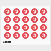 Tunesische vlag ronde sticker (Vel)