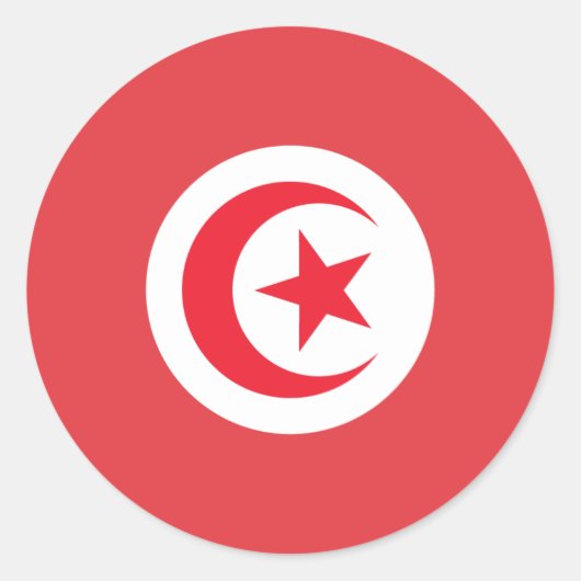 Tunesische vlag ronde sticker (Voorkant)