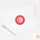 Tunesische vlag ronde sticker (Envelop)