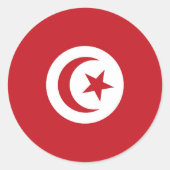 Tunesische vlag ronde sticker (Voorkant)