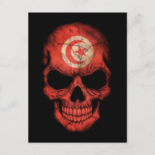  Tunesische vlag schedel Briefkaart (Voorkant)