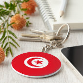 Tunesische vlag sleutelhanger (Zijkant)