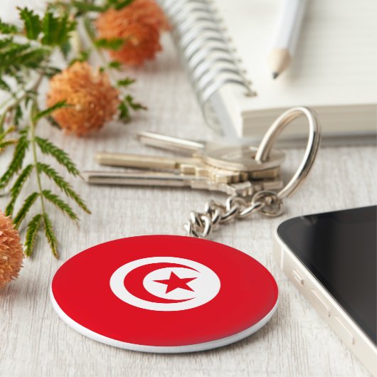 Tunesische vlag sleutelhanger (Zijkant)
