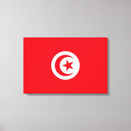 Tunesische vlag (Tunesië) (islamitische halve maan Canvas Afdruk