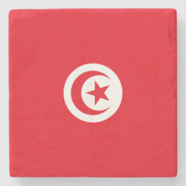 Tunesische vlag (Tunesië) (islamitische halve maan Stenen Onderzetter