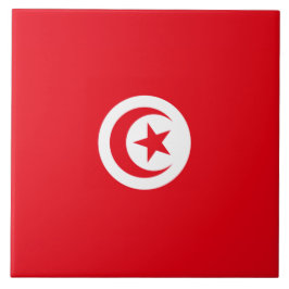 Tunesische vlag (Tunesië) (islamitische halve maan Tegeltje