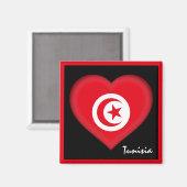 Tunesische vlag & Tunesisch hart, Afrikaanse feest Magneet (Voorkant / Achterkant)