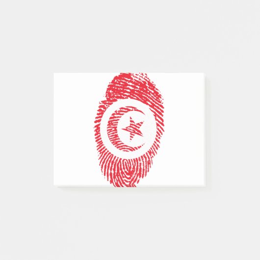 Tunesische vlag Vingerafdrukland Pride Post-it® Notes (Voorkant)