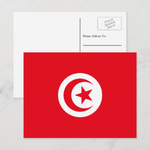 Tunesische vlag, vlag van Tunesië Briefkaart