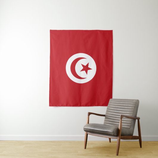 Tunesische vlag wandkleed (In situ)