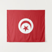 Tunesische vlag wandkleed (Voorkant (horizontaal))
