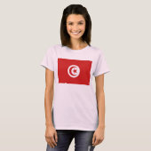 Tunesische vlag x kaart T-Shirt (Voorkant volledig)