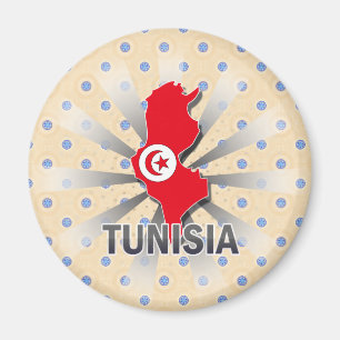 Tunesische vlaggenkaart 2.0 magneet
