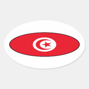 Tunesische vlagovale ticker ovale sticker