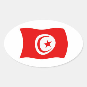 Tunesische Vlagsticker Ovale Sticker