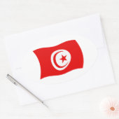 Tunesische Vlagsticker Ovale Sticker (Envelop)