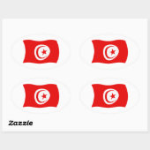 Tunesische Vlagsticker Ovale Sticker (Vel)