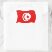 Tunesische Vlagsticker Ovale Sticker (Tas)