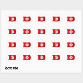 Tunesische Vlagsticker Ronde Sticker (Vel)
