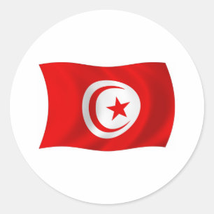 Tunesische Vlagsticker Ronde Sticker