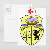 Tunesische wapenmantel briefkaart (Voorkant / Achterkant)