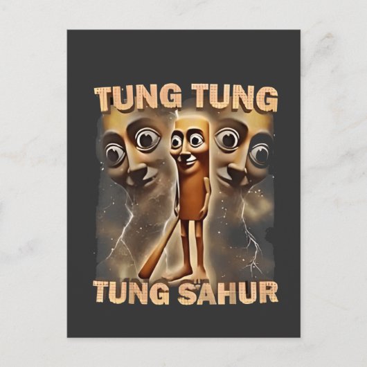 Tung tung sahur Brainrot Meme Feestdagenkaart (Voorkant)