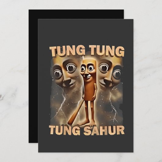 Tung tung sahur Brainrot Meme Feestdagenkaart (Voorkant / Achterkant)